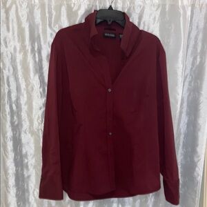 New York & Company Red Button-Up Shirt Women’s Size XL 🔥 YB3